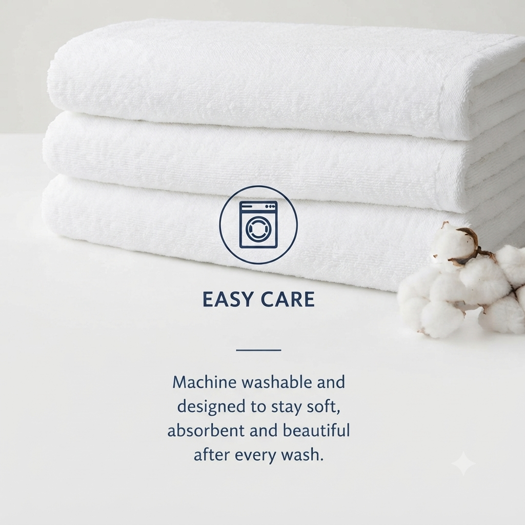 Premium White Hotel Bath Towel view 4