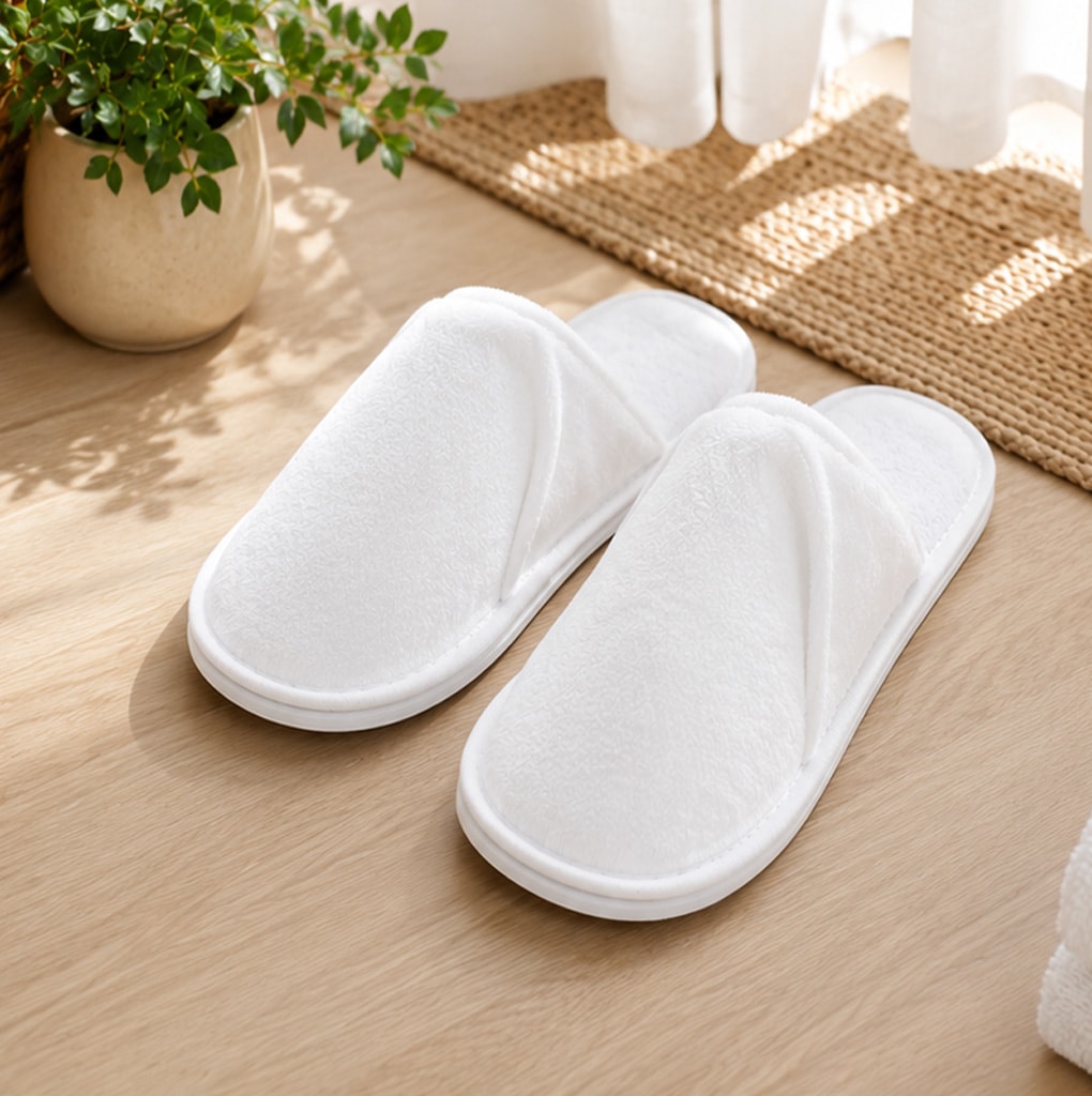 Premium White Flush Slippers
